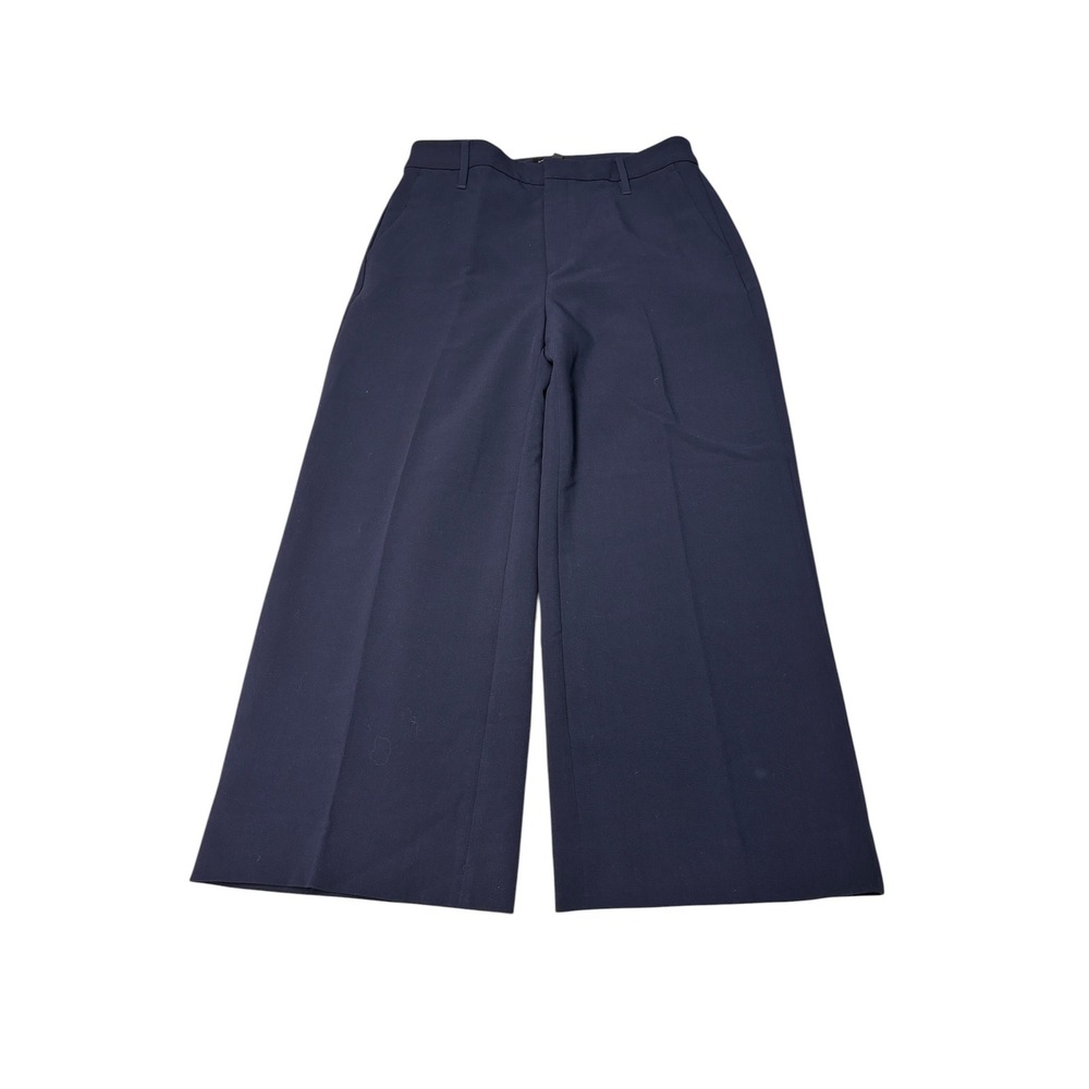 NWT‎ Banana Republic Womens Navy Blue Wide Leg Stretch Trousers Size 10 W32 L26
